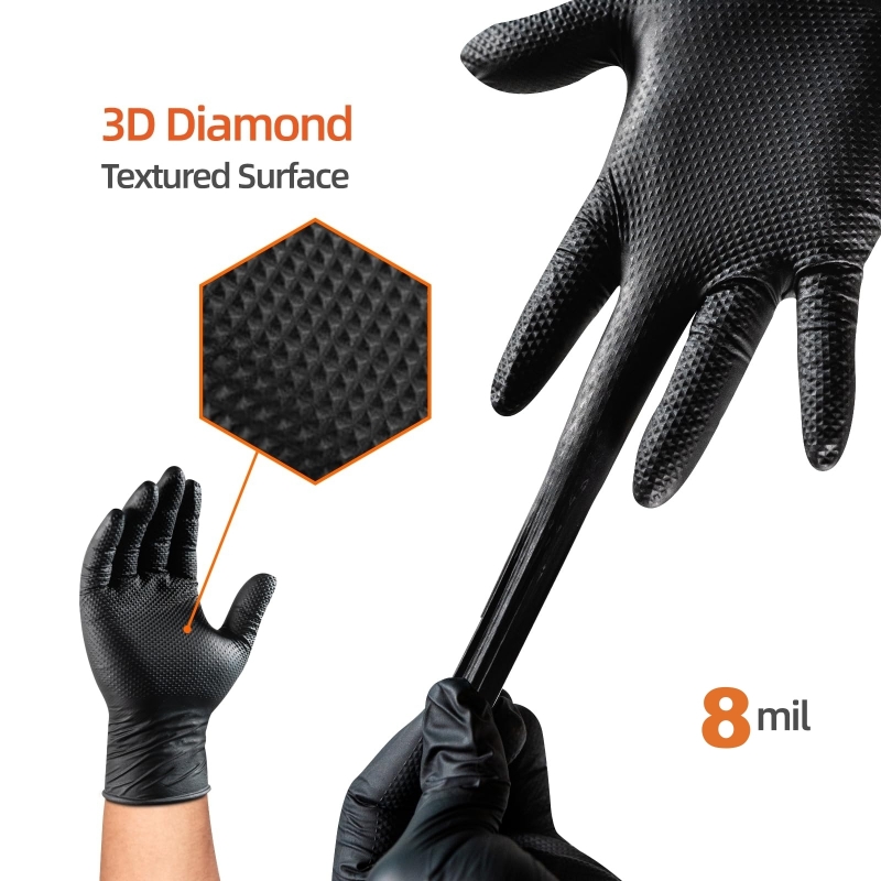 8Mil Heavy Duty Black Nitrile  - đánh giá và giá Nitrile Mechanic Glove
