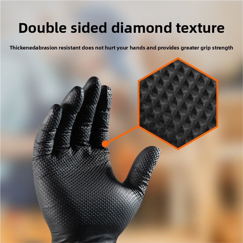 Heavy Duty Diamond Pattern Nit - đánh giá và giá Nitrile Mechanic Glove